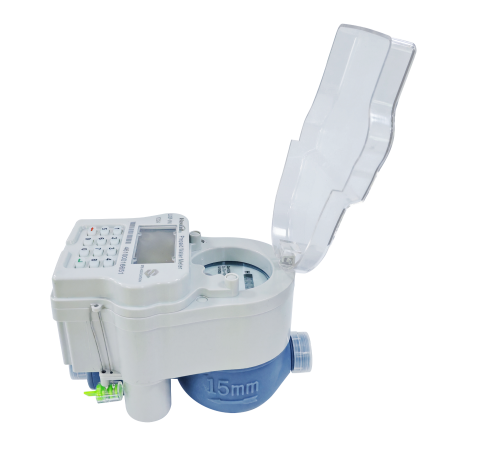 Medidor de agua con teclado integrado